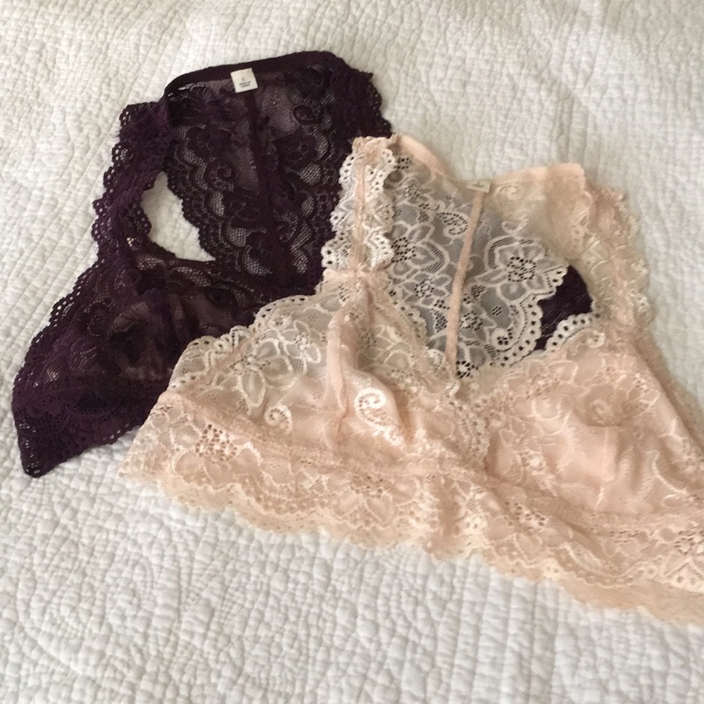 CAMISOLE BRA STRETCH LACE  SET OF 2 NWOT
